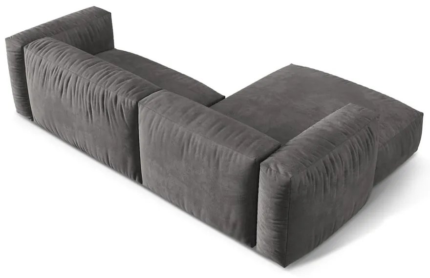 Сив кадифен модулен ъглов диван (ляв ъгъл) Martina – Micadoni