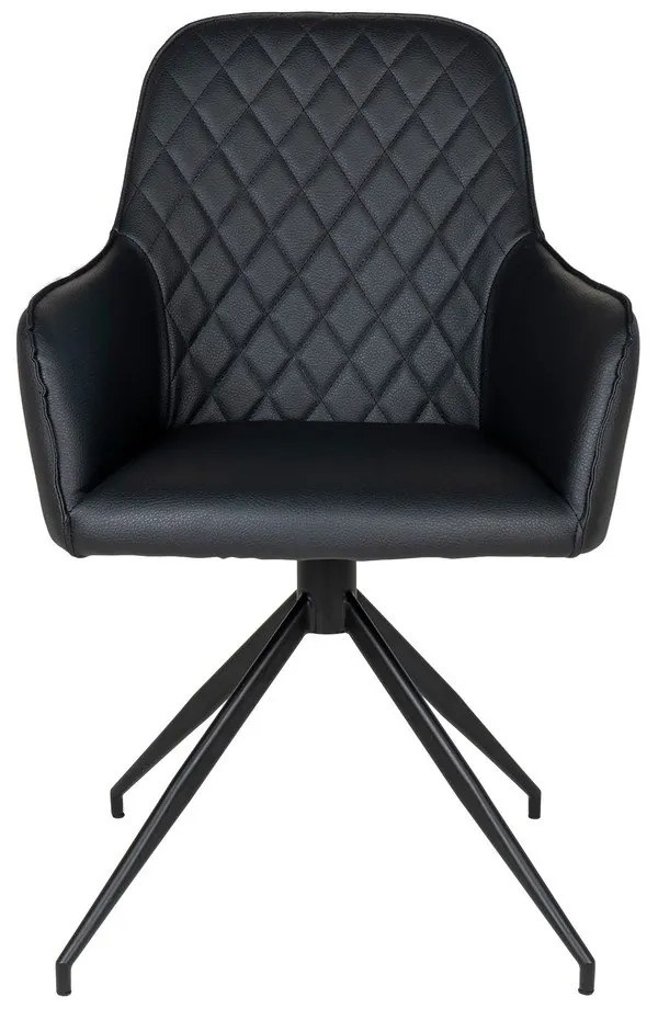 Черен тапициран трапезен стол Harbo – House Nordic