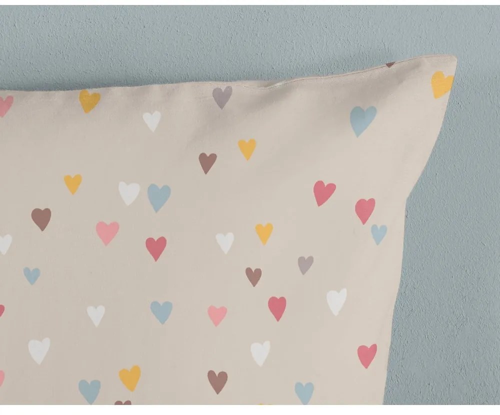 Кафяво-бежово памучно детско спално бельо за детско креватче 100x135 cm Hugs – Good Morning