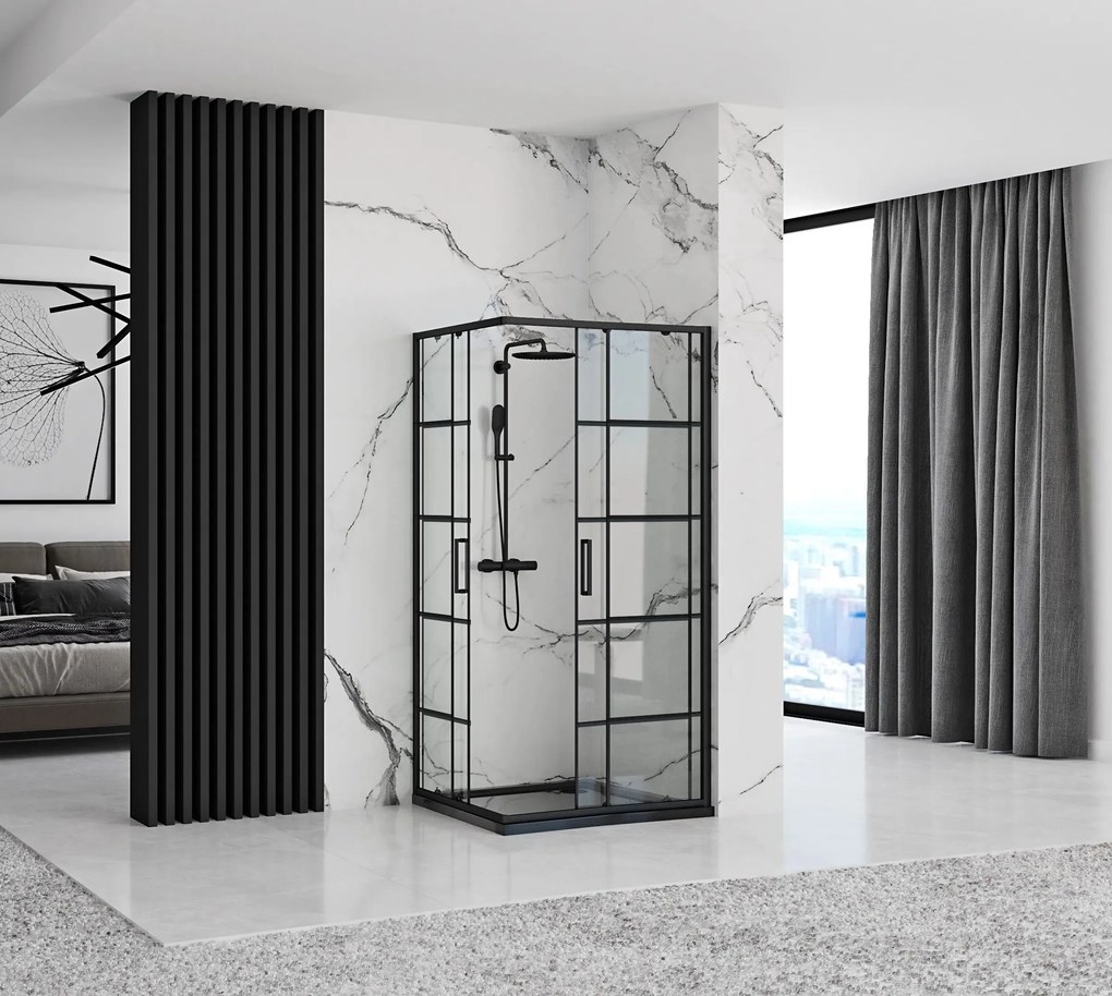 Душ кабина Rea Concept Black 80x100