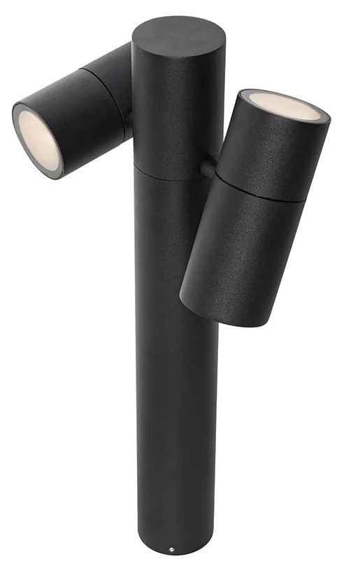 Свободностояща външна лампа черна 50 см 2-светлина регулируема - Duo