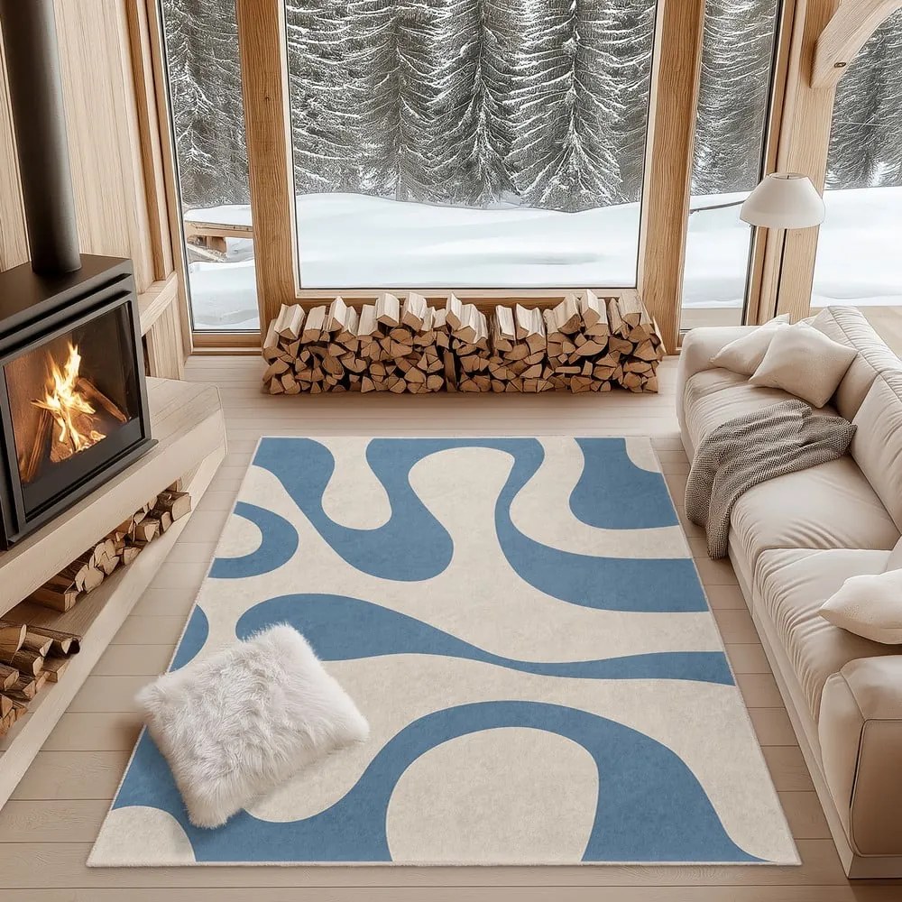 Синя пътека подходяща за пране 80x200 cm Blue Latte – Mila Home