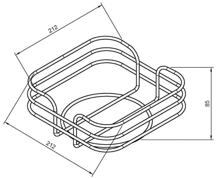 Панер за хляб OLIVER BROWN OB-1225-A, 21х21х8.5 см, Метал, Текстил, Хром/черен