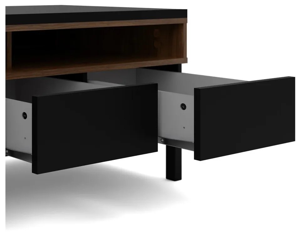 Черна маса за телевизор 156x48x48 cm Roomers – Tvilum