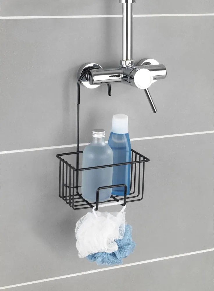 Черен висящ рафт за баня от неръждаема стомана Milito – Wenko