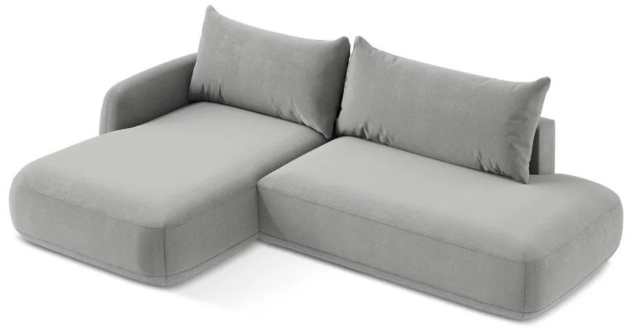 Светлосив сгъваем ъглов диван (ляв ъгъл) Hale – Makamii