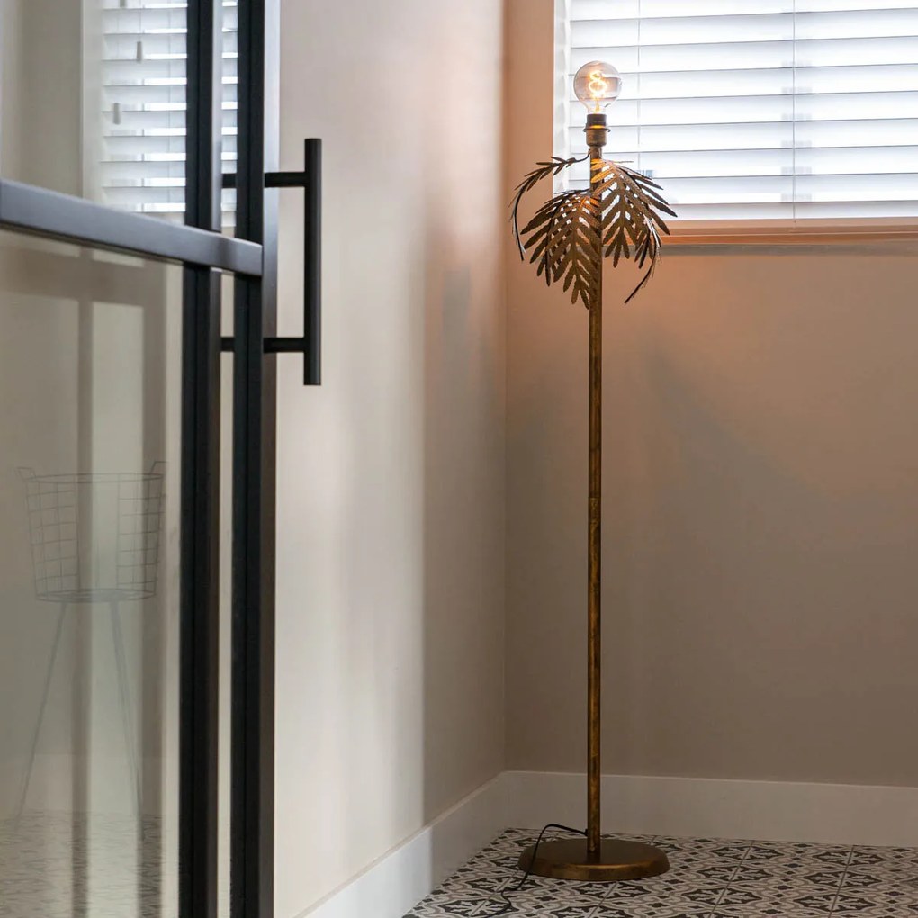 Винтидж подова лампа златиста 145 см - Botanica