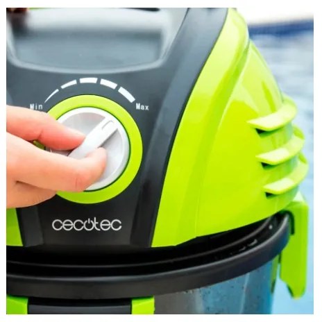 Прахосмукачка Cecotec Conga WET&DRY, 1000W, 15 л, Регулируема мощност, Функция за издухване, Зелен/сив