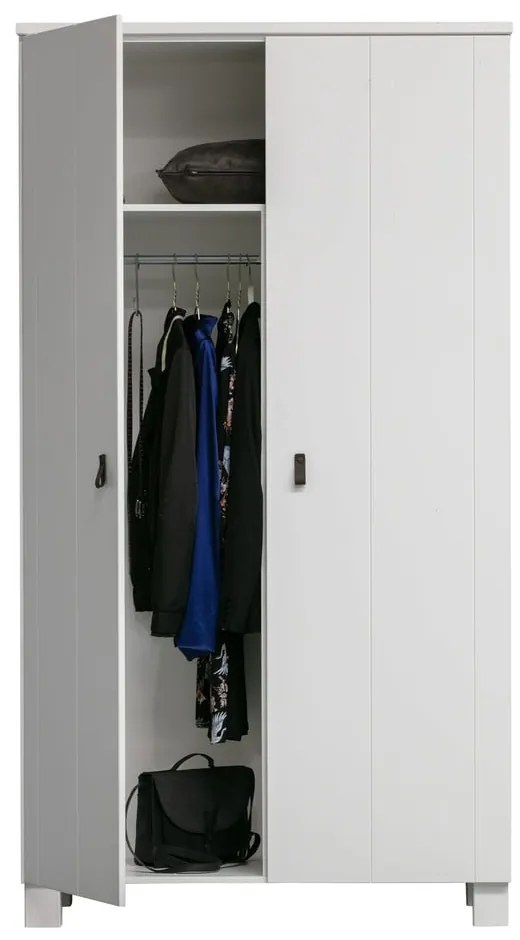 Гардероб от бял бор 111x202 cm Ties - WOOOD