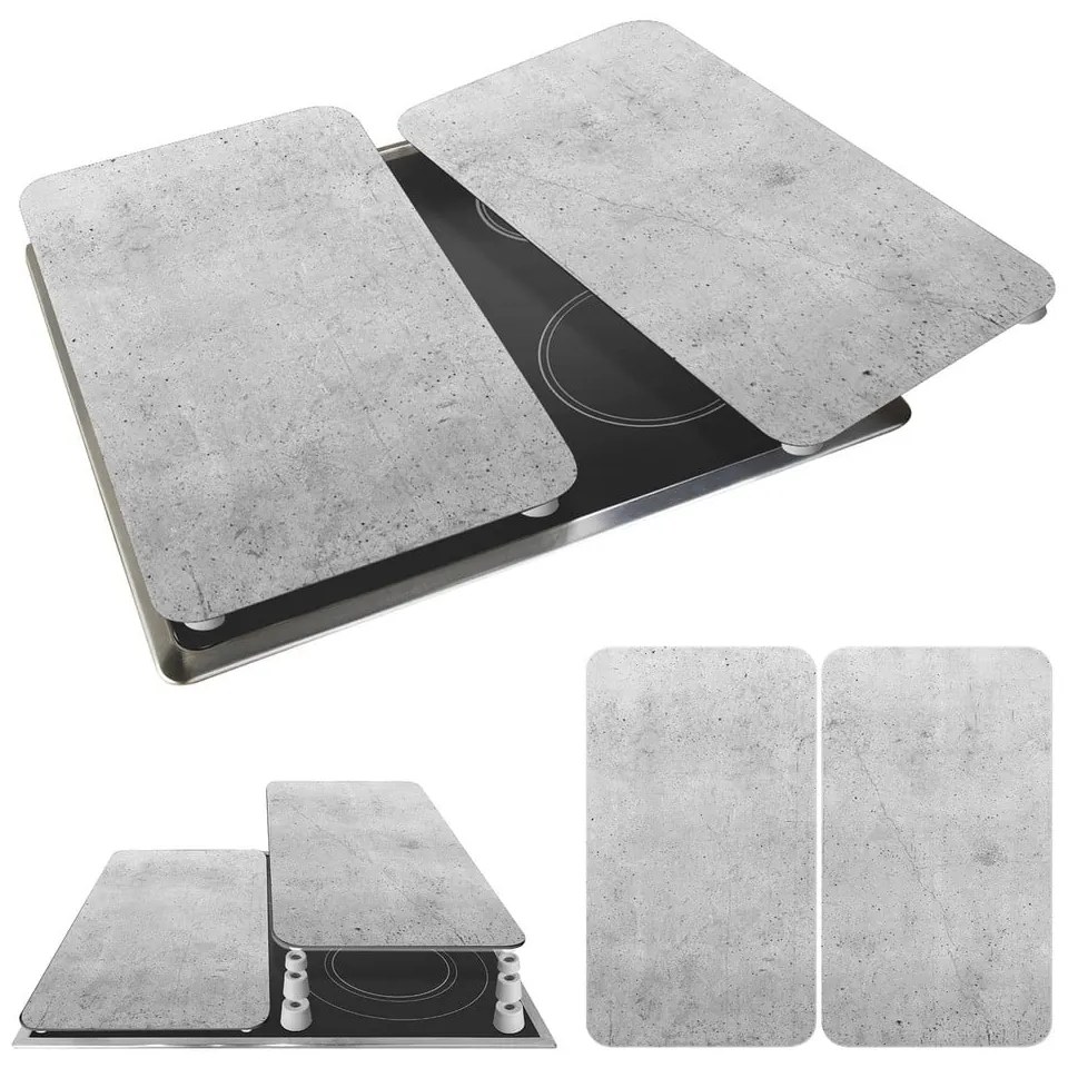 Комплект от 2 сиви стъклени капака за печка Universal - Wenko