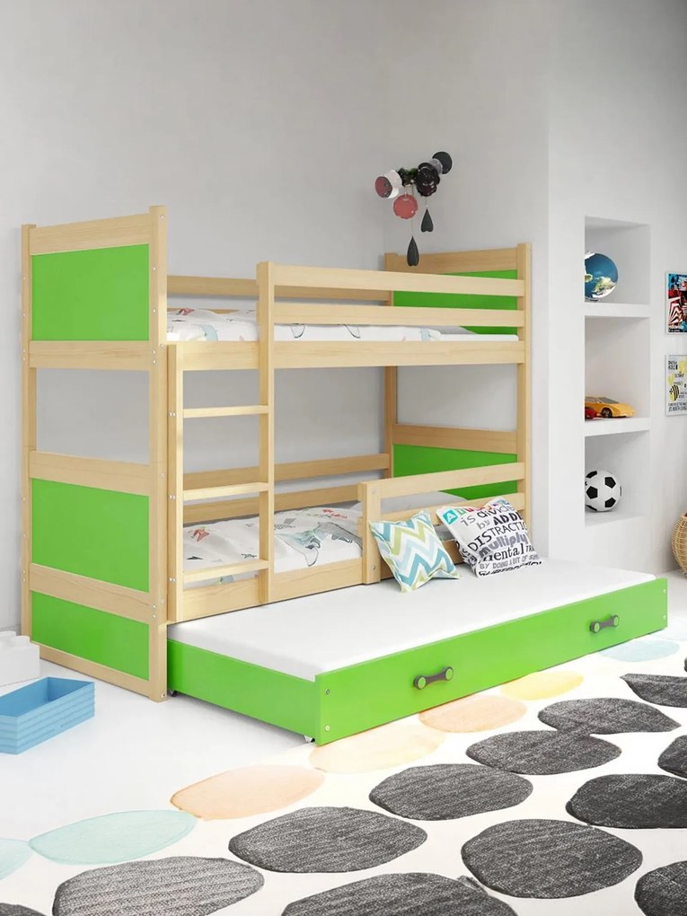 Двуетажно легло Riccon II-Natural - Green-200 x 90