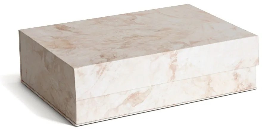 Бежови картонени кутии за съхранение в комплект 3 бр. с капаци 42,5x29,5x13 cm Kian Paper Laminate – Bigso