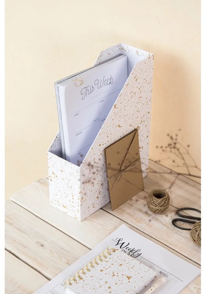 Органайзер за документи в златно и бяло Estelle Viktoria - Bigso Box of Sweden