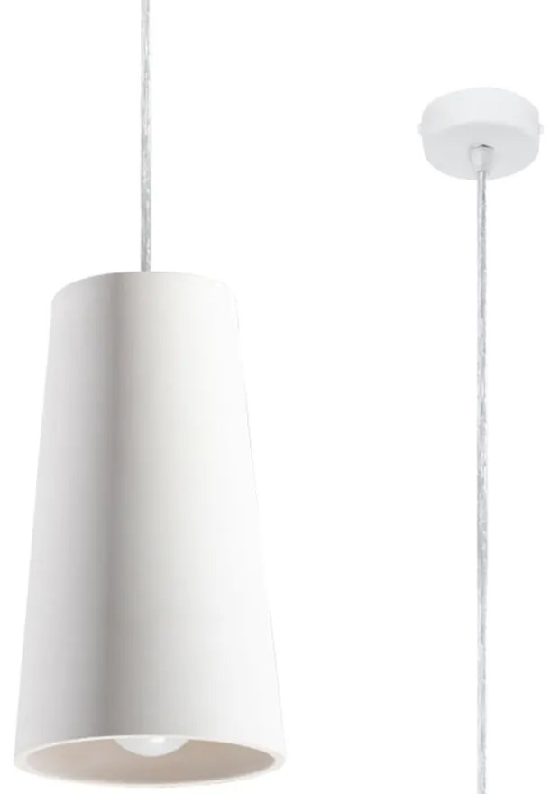 Бяла керамична висяща лампа Armica - Sollux