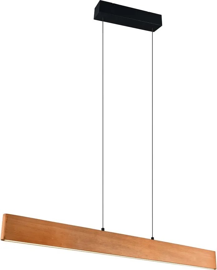 LED висящо осветително тяло в естествен цвят с дървен абажур Edgewood – Trio