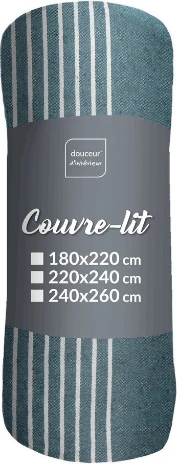 Синьо покривало за легло 240x260 cm Adele – douceur d'intérieur