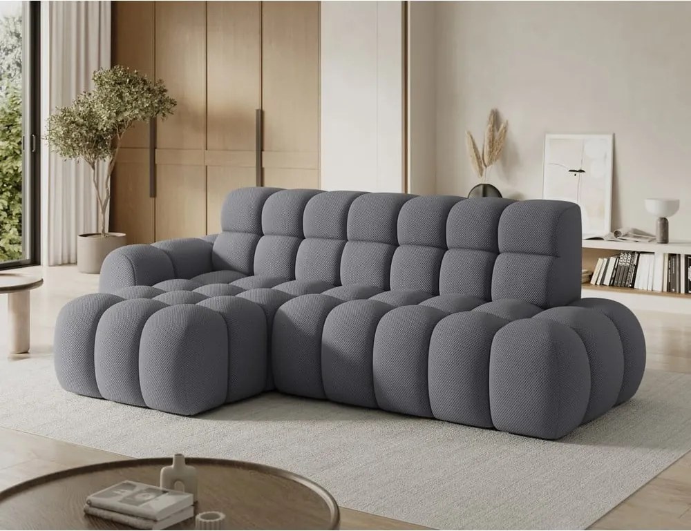 Сив разтегателен ъглов диван (ляв ъгъл) Ceedro – ELTAP