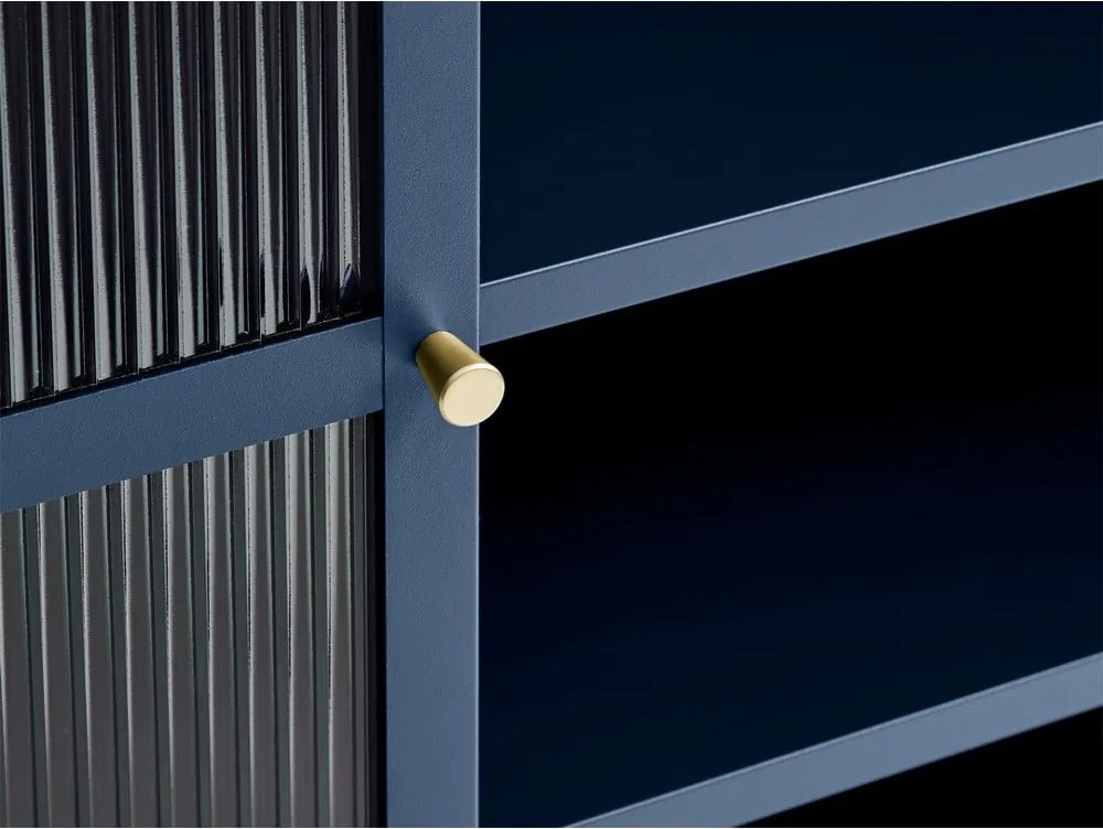 Синя метална витрина Bronco, височина 140 cm - Unique Furniture