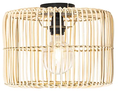 Ориенталска таванна лампа черна с ратан - Maud