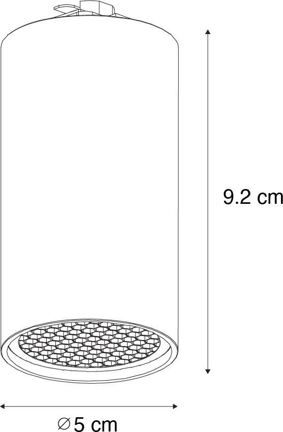 Модерен черен прожектор за 1-фазова релсова система GU10 35mm - Iconic Ruby Honey