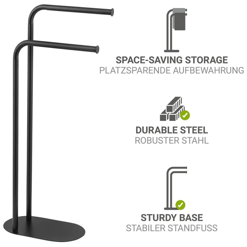 Черна стоманена стойка за кърпи Levante – Wenko