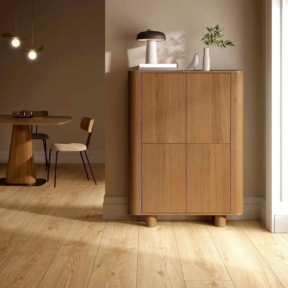 Шкафче от декор от дъб в естествен цвят 100x133x40 cm Padoc – MOME