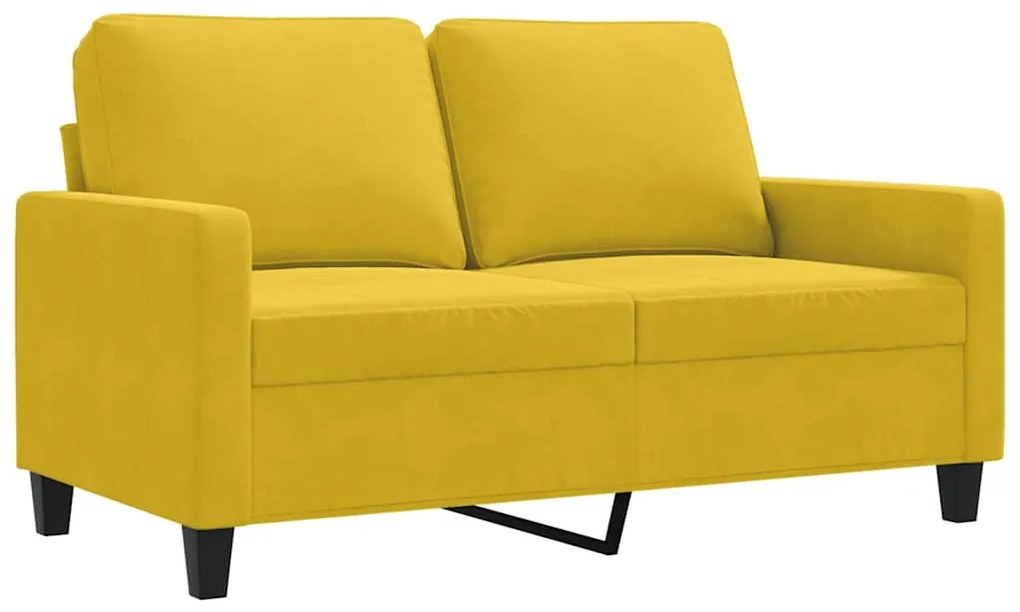 359195 vidaXL 2-местен диван, жълт, 120 см, кадифе