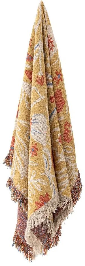 Жълто одеяло от рециклиран памук 130x160 cm Reims – Bloomingville