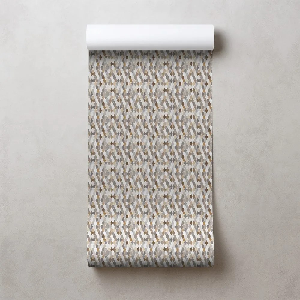 Тапет – Кафяво-бежова геометрия на сиво