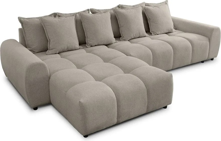 Кафяво-сив ъглов диван (ляв ъгъл) Albane – Ropez