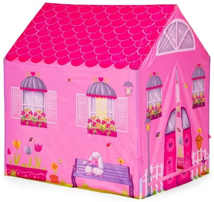 Палатка в дизайна на красива розова къща с тунел