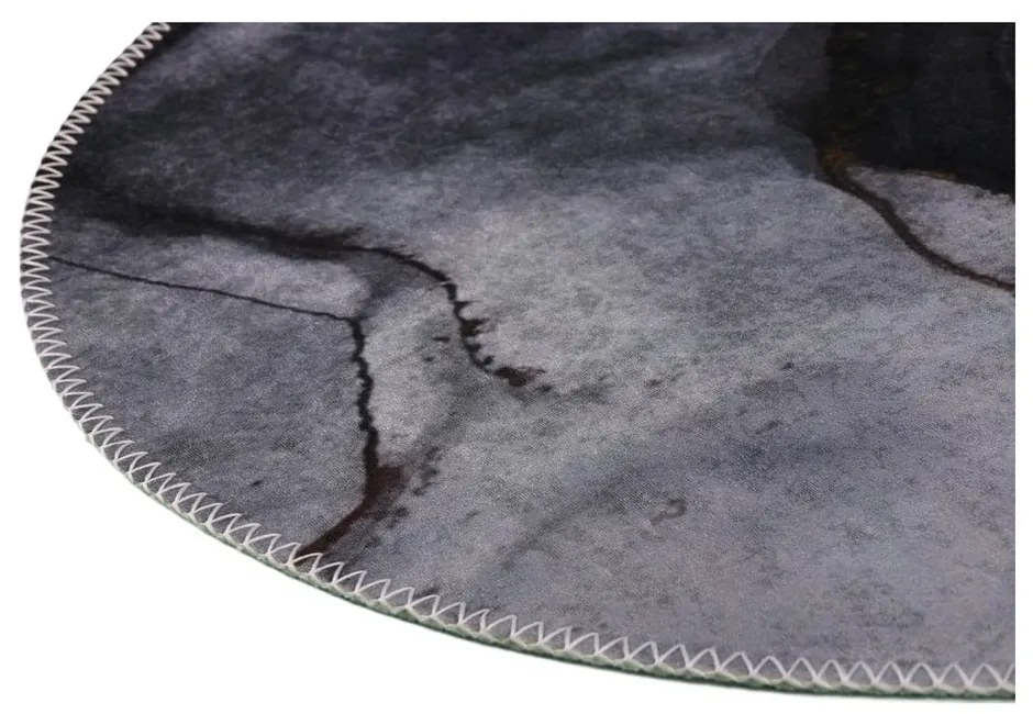 Черно-бял миещ се кръгъл килим ø 80 cm - Vitaus