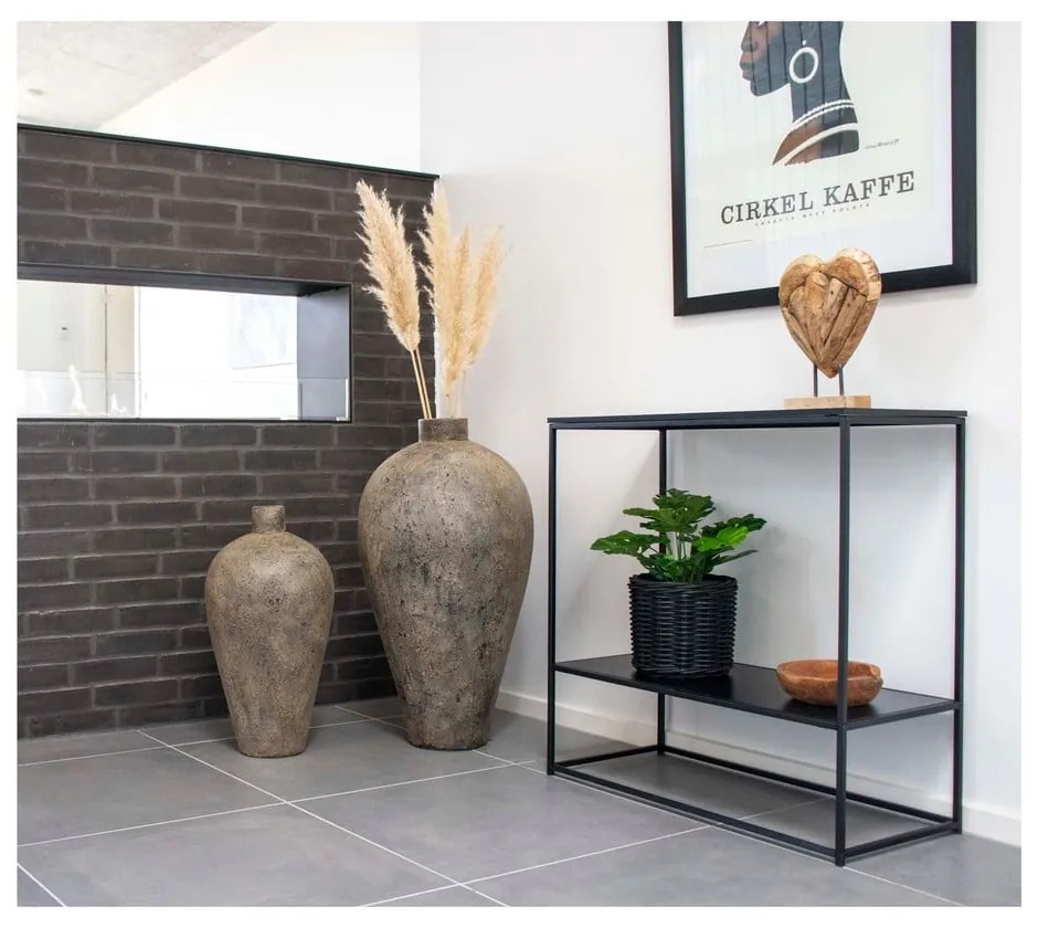 Черна конзолна маса с черен плот 80x36 cm Vita - House Nordic