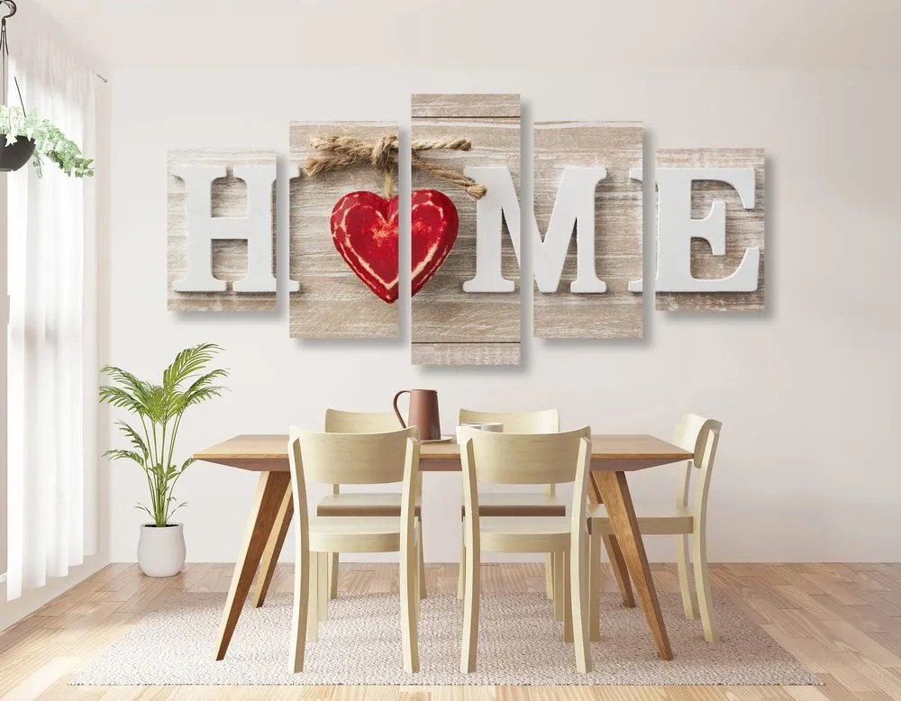 картини от 5 части – С надпис Home