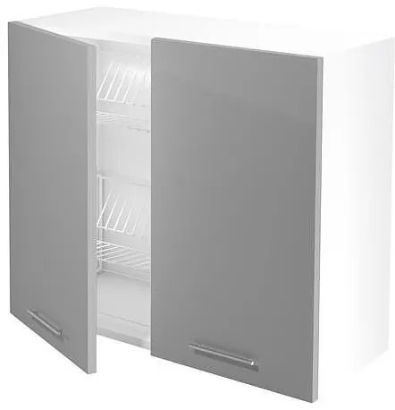 Горен шкаф с отцедник Vento GC80/72 80см Светло сив гланц