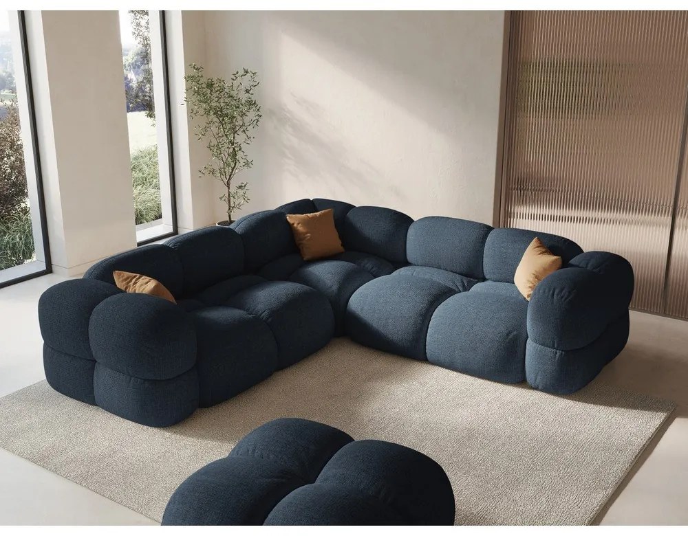 Тъмносин ъглов диван Loretto – Cosmopolitan Design