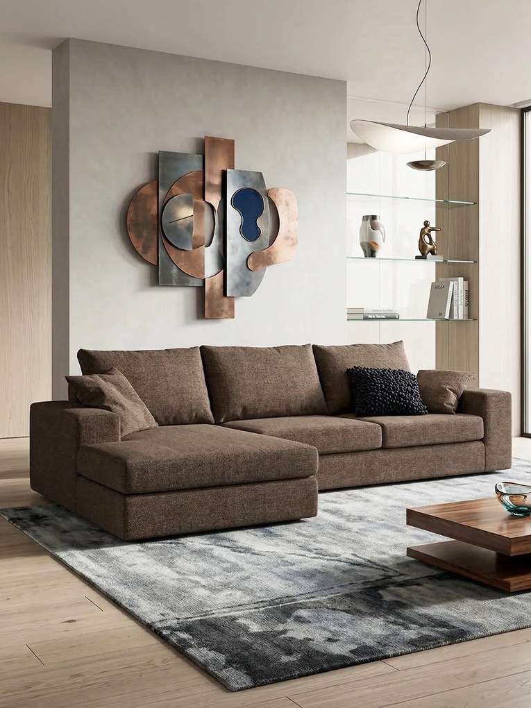 Ъгъл диван Mission-Customizable-250φ 165β cm.-Chocolate