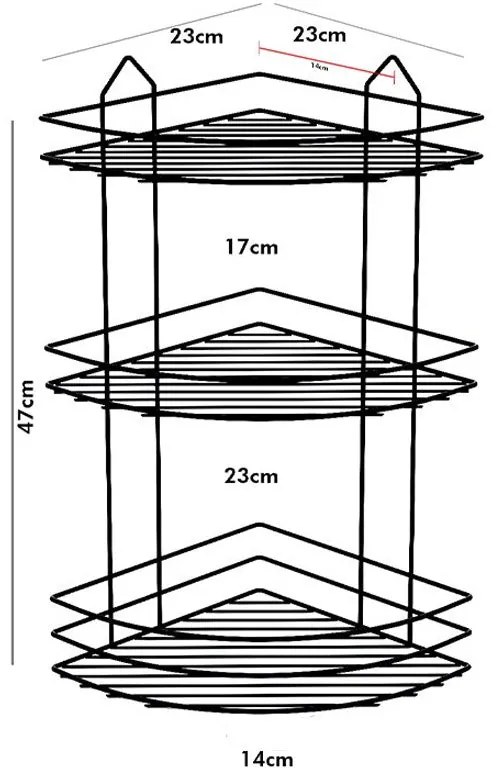 ЕТАЖЕРКА TEKNO TEL BK-003 , 3 рафта , ъгъл