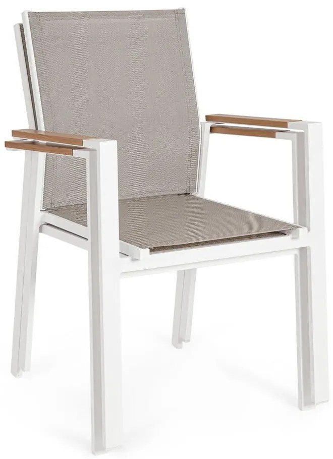 Бели градински столове в комплект от 4 бр. метални Heta – Bizzotto