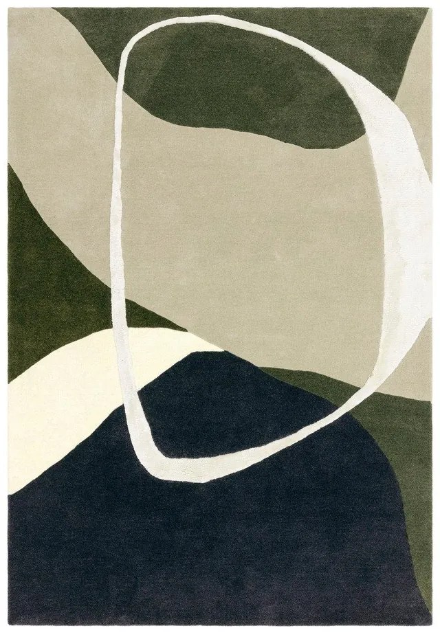 Зелен ръчно изработен вълнен килим 160x230 cm Matrix – Asiatic Carpets