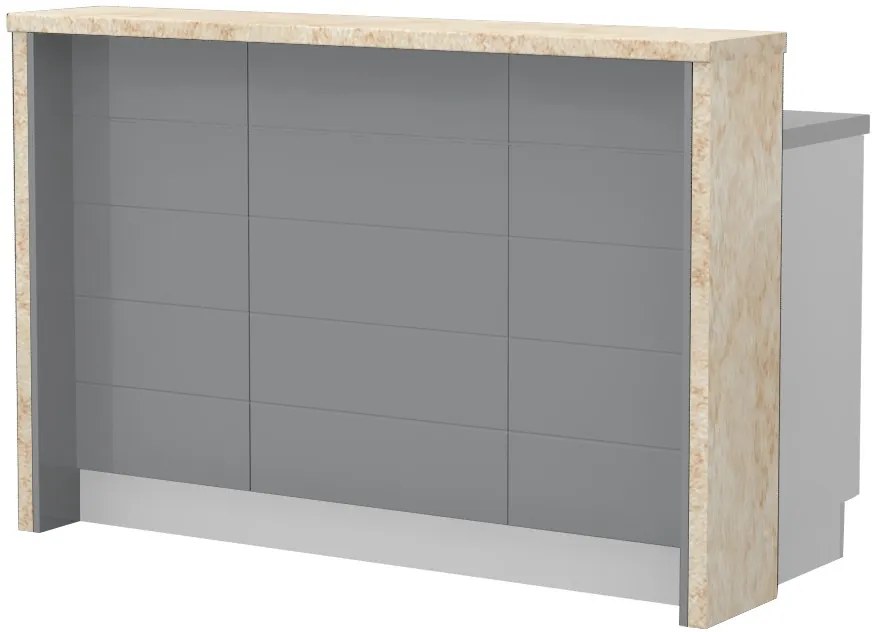 Островна кухненска пейка Hudson-Length: 150 cm.-Gray-Latino Marble