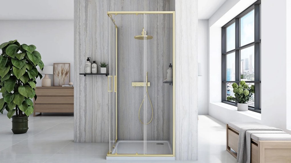 Душ кабина Rea City 80x100 Brush Gold