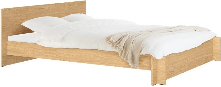 Двойно легло 200x200 cm ПДЧ/от шперплат от декор от дъб с включена подматрачна рамка в естествен цвят Valt – noo.ma