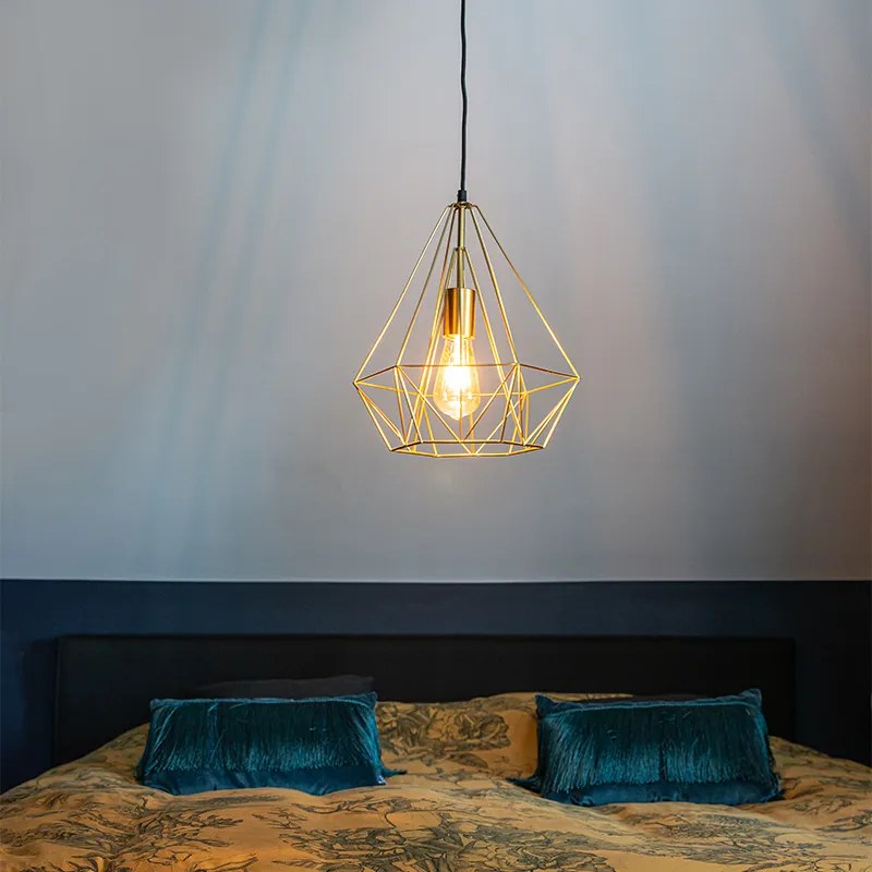 Индустриална висяща лампа златна тел - Carcass