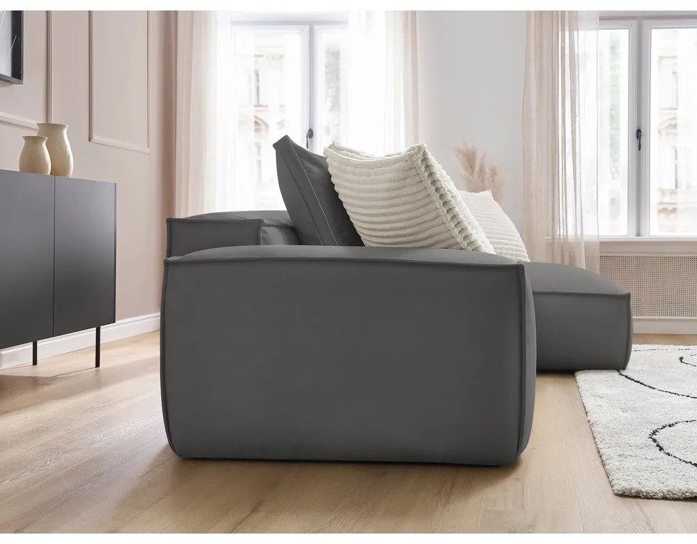 Сив ъглов диван от изкуствена кожа (променлив) Boheme – Bobochic Paris