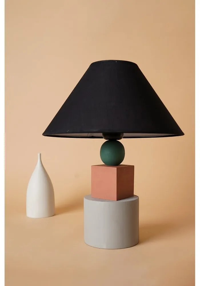 Черна настолна лампа с метален абажур (височина 40 cm) Rila – Opviq lights