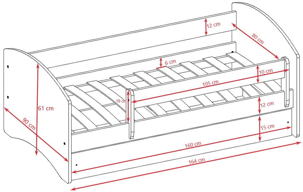 Детско легло Babydreams Cartoon-Mple-160 x 80-Zoo