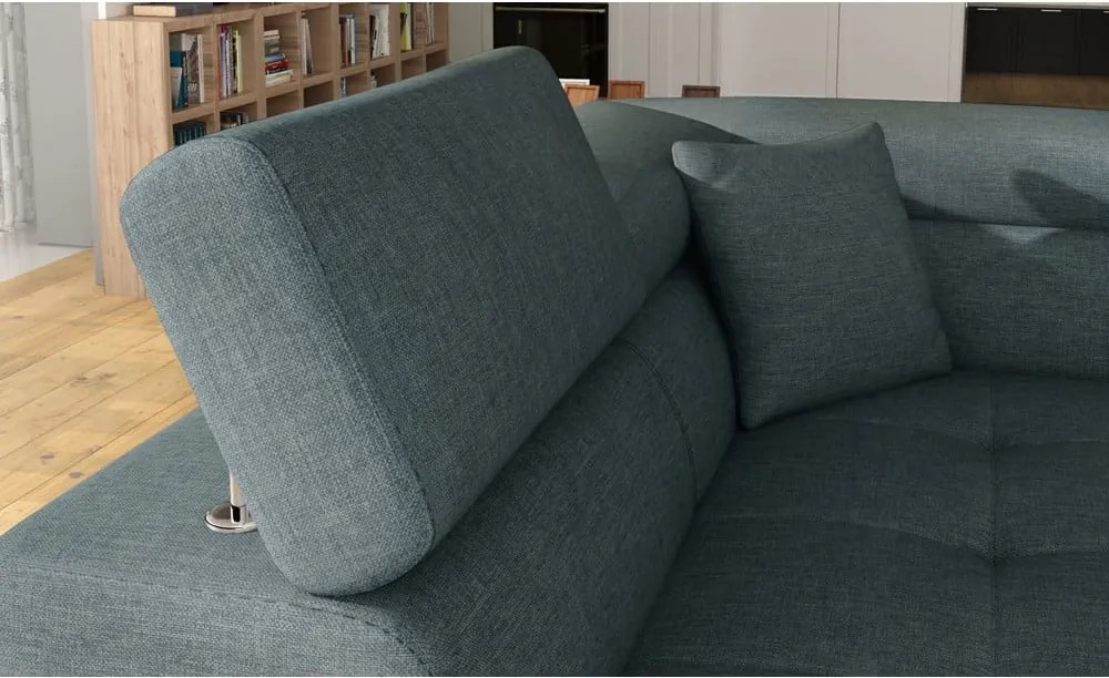 Син разтегателен ъглов диван с място за съхранение (ляв ъгъл L форма) Anton – ELTAP