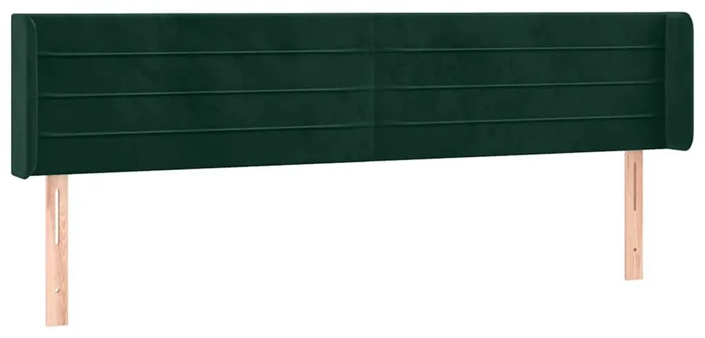 3118971 vidaXL Горна табла за легло, тъмнозелена, 183x16x78/88 см, кадифе