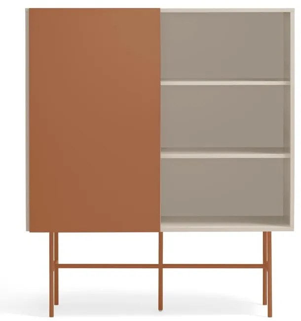 Висок скрин с плъзгащи се врати в светлосиво-тухлено 120x140 cm Nube - Teulat